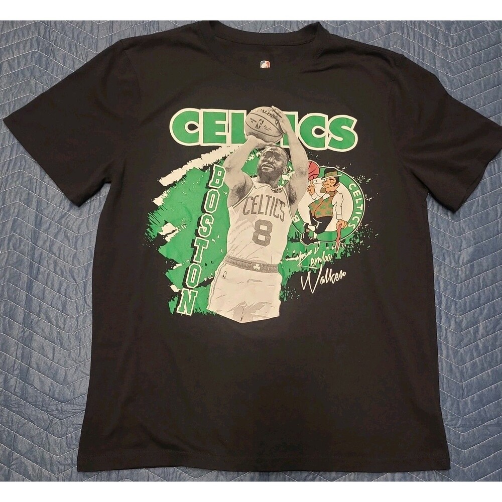 Kemba Walker #8 Boston Celtics Men's Large NBA Tee Black T-Shirt Athletic Cut